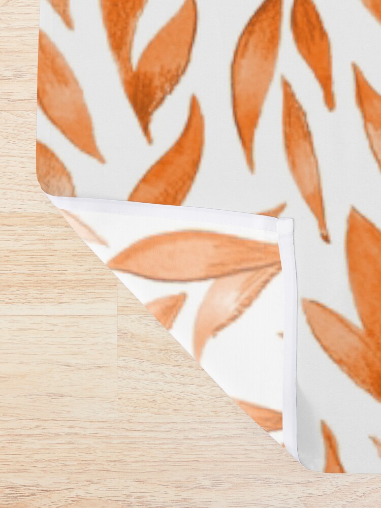 Alternate view of Watercolor Leaves - Orange Shower Curtain