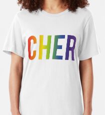 Cher Gay Icon Pride Rainbow Slim Fit T-Shirt