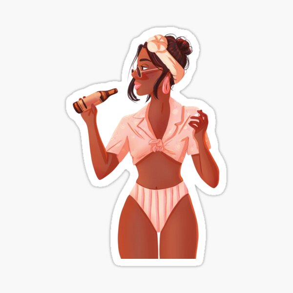 drinking the tea - no background Sticker