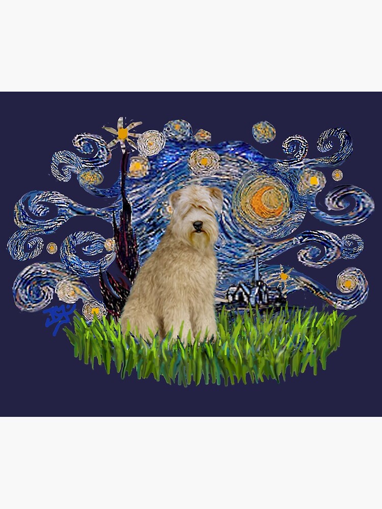 Starry Night Free Form - Soft Coated Wheaten Terrier by JeanBFitzgerald