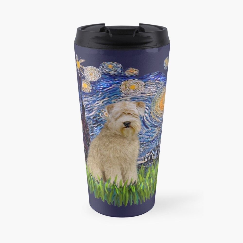 Starry Night Free Form - Soft Coated Wheaten Terrier Travel Mug