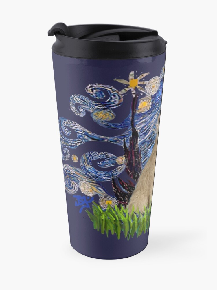 Alternate view of Starry Night Free Form - Soft Coated Wheaten Terrier Travel Mug