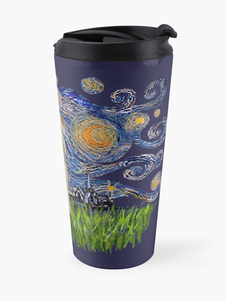 Alternate view of Starry Night Free Form - Soft Coated Wheaten Terrier Travel Mug