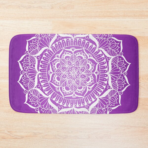 Item preview, White Flower Mandala on Purple designed and sold by Julie Erin Designs.