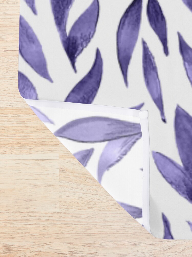 Alternate view of Watercolor Leaves - Purple Shower Curtain