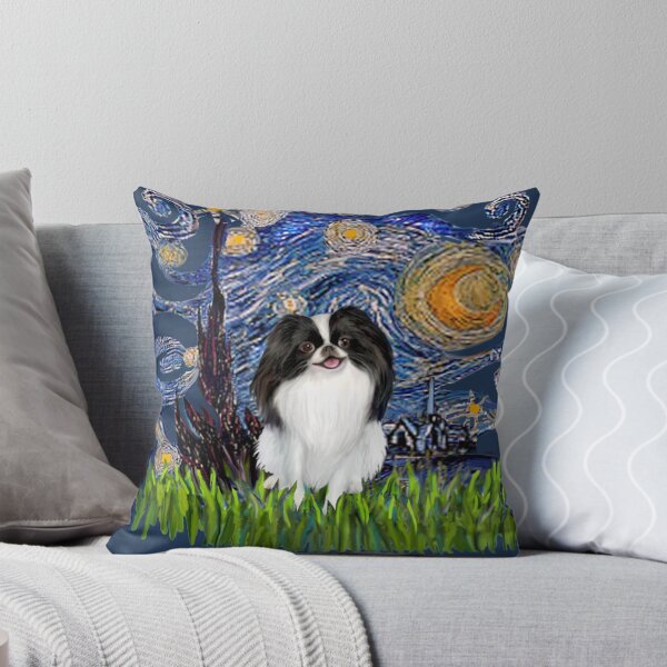 Item preview, Starry Night Free Form - Japanese Chin (black and white) designed and sold by JeanBFitzgerald.