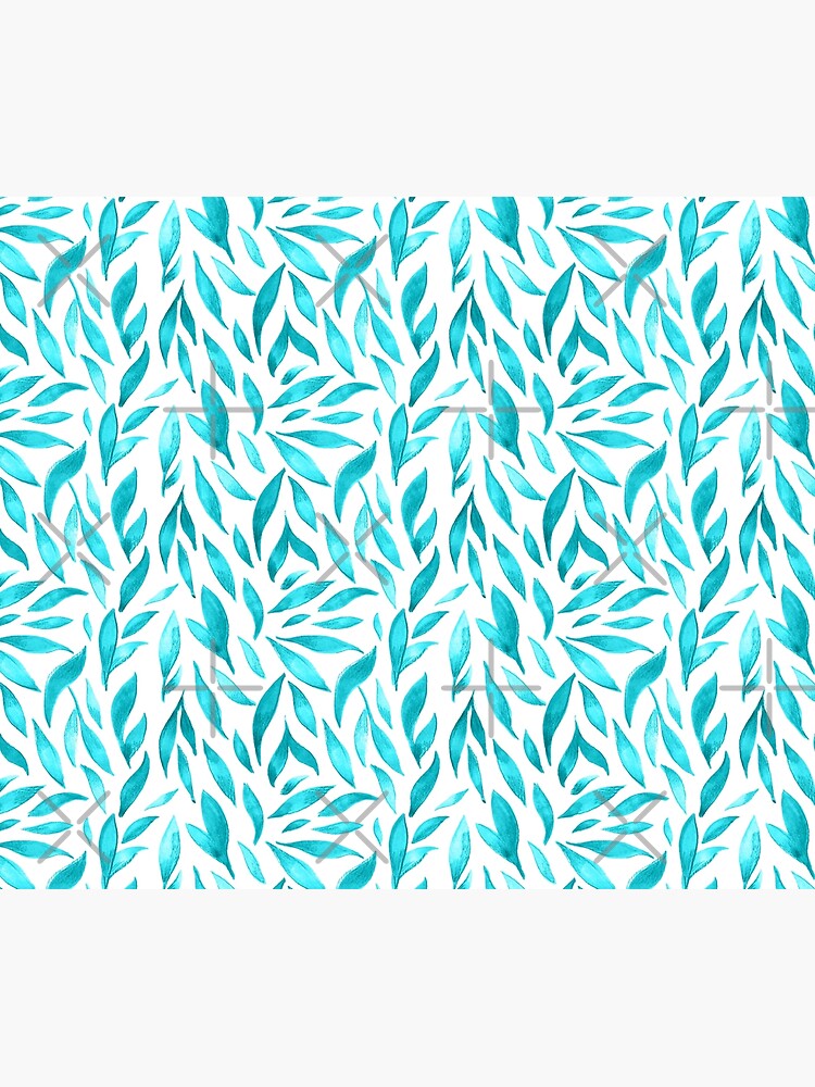 Watercolor Leaves - Teal by annieparsons