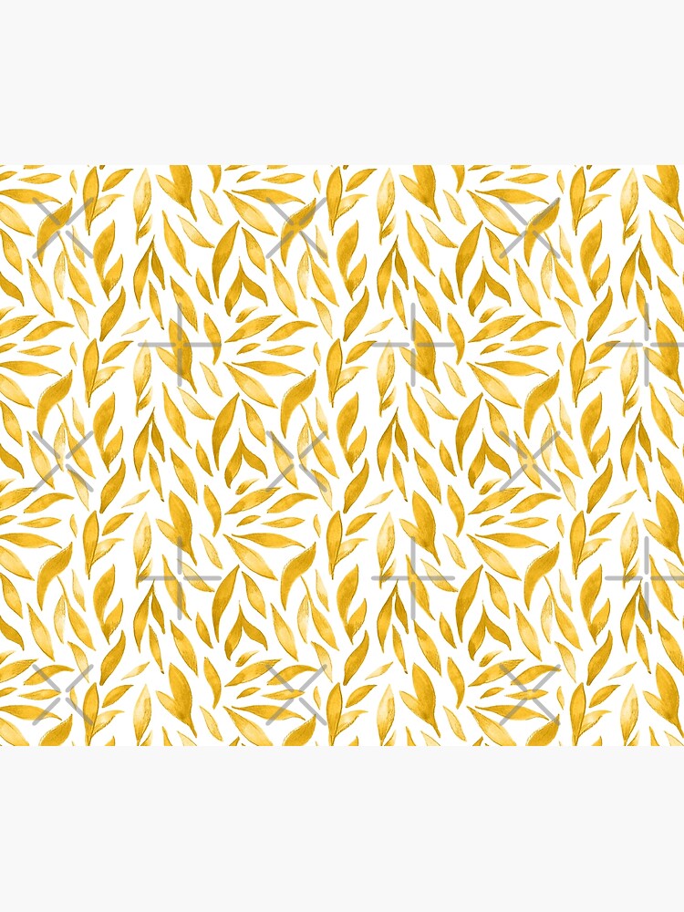 Watercolor Leaves - Mustard Yellow by annieparsons