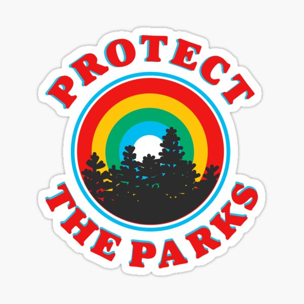 protect the parks retro aesthetic environmentalist sticker Sticker