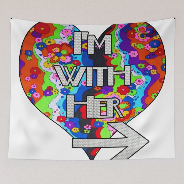 Item preview, I'm with her retro rainbow matching couple design designed and sold by artbyomega.