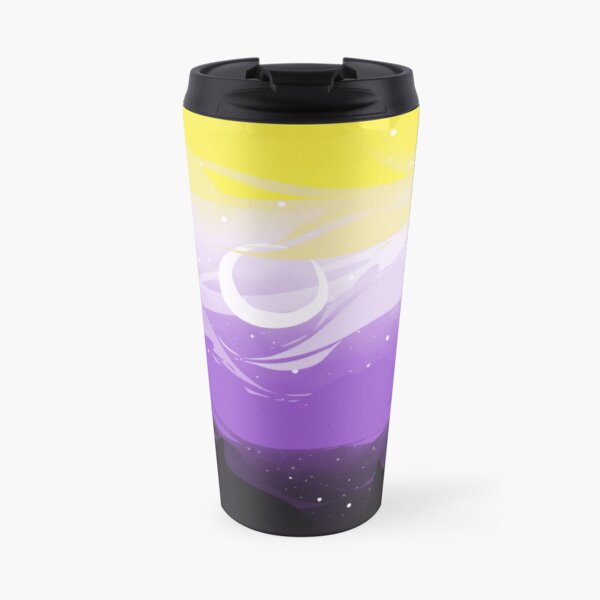 Nonbinary Pride Clouds Travel Mug