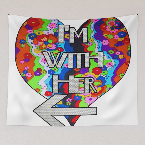 Item preview,  I'm with her retro rainbow matching couple design designed and sold by artbyomega.