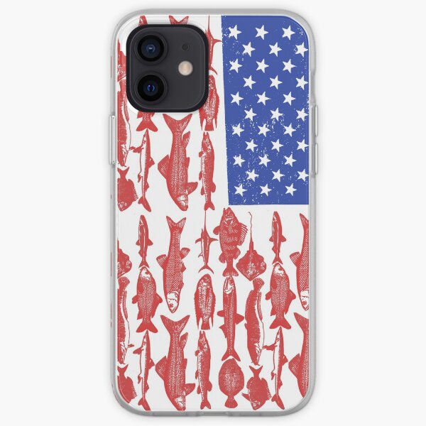 Conception de pêche de drapeau américain Coque souple iPhone