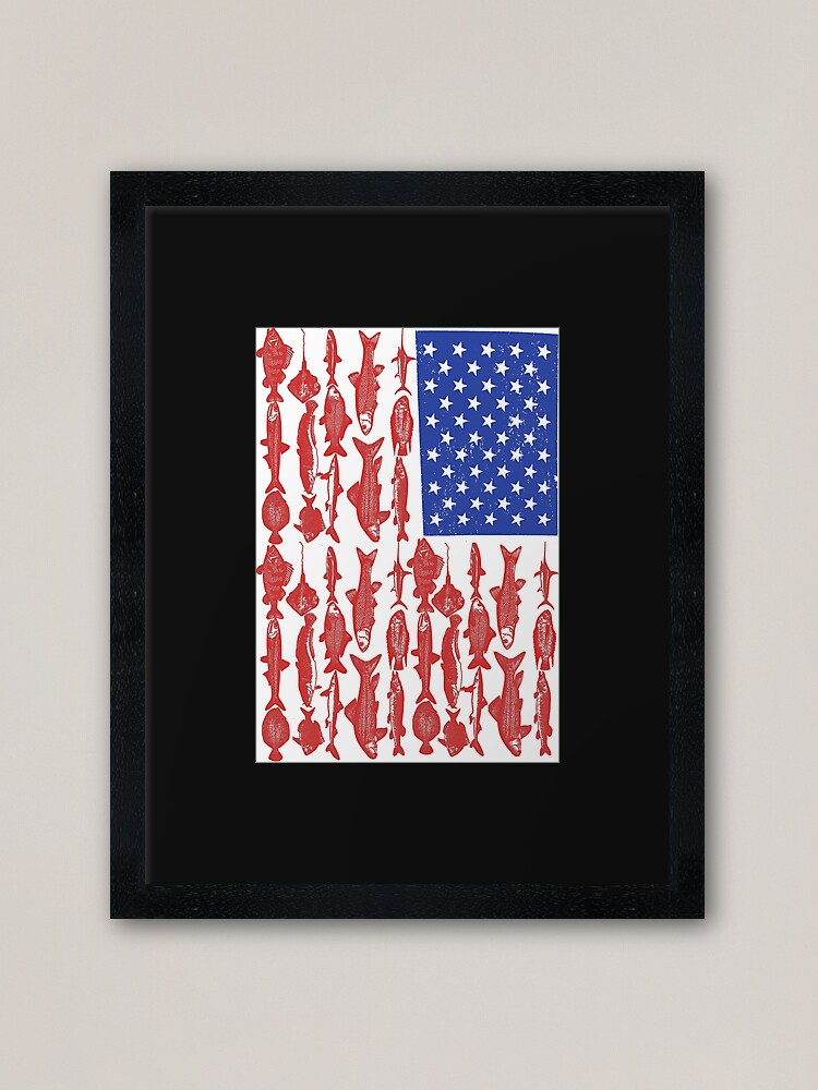 American Flag Fishing Design Framed Art Print for Sale by Grant Bingham