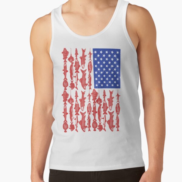 Fischen-Entwurf der amerikanischen Flagge Tank Top