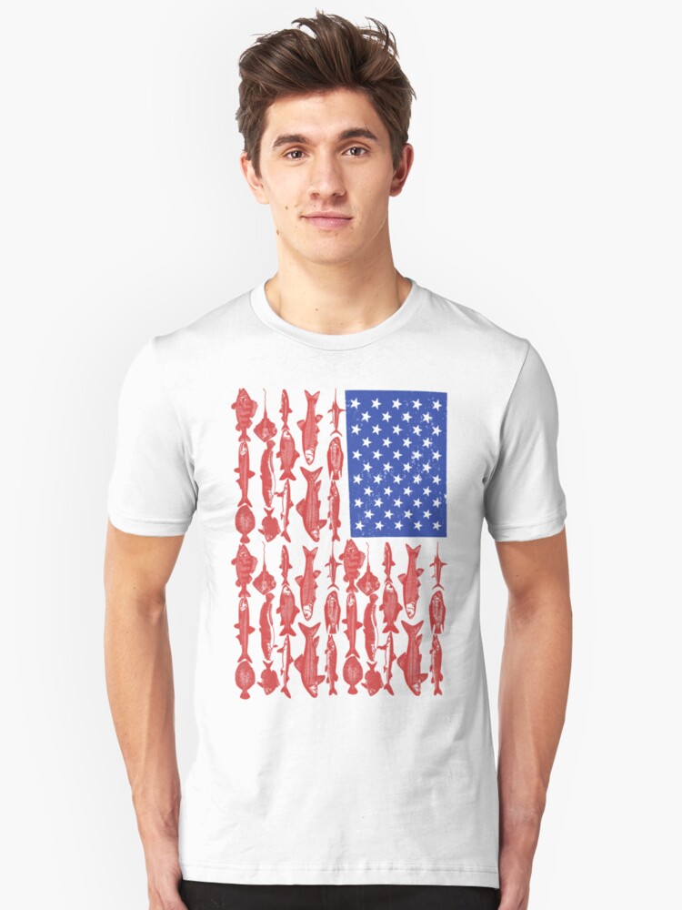 American Flag Fishing Design T Shirt By Gbingo Redbubble