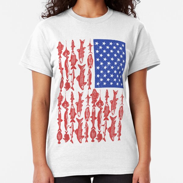 American Flag Fishing Design Classic T-Shirt
