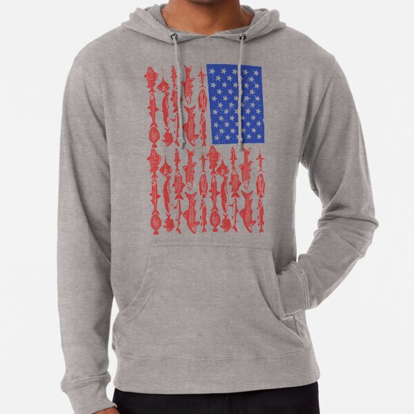 Conception de pêche de drapeau américain Sweat à capuche léger