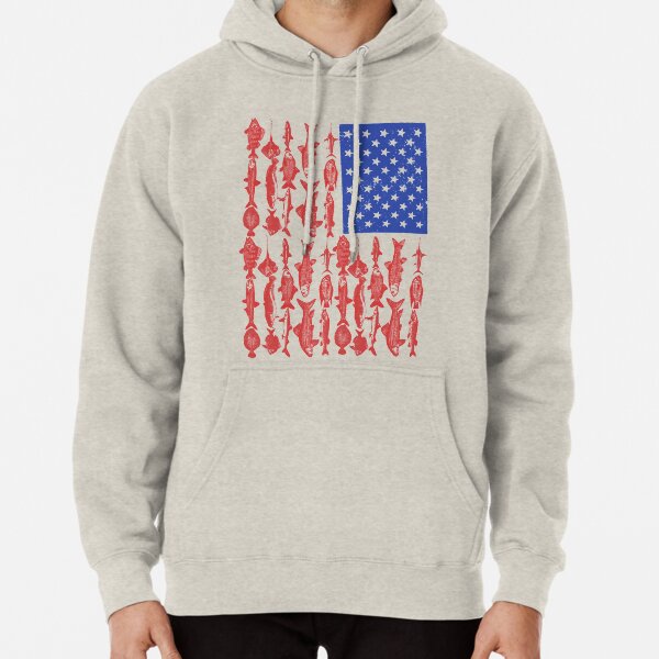 Diseño de pesca de bandera americana Sudadera con capucha