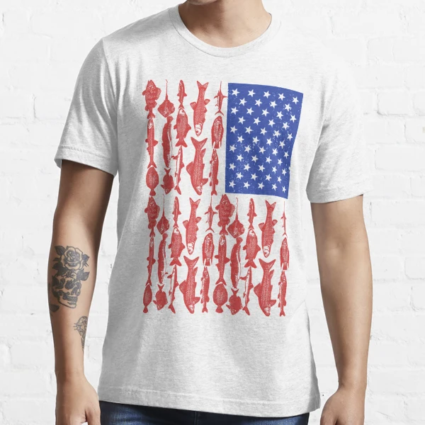 American Flag Fishing Design Essential T-Shirt for Sale by Grant
