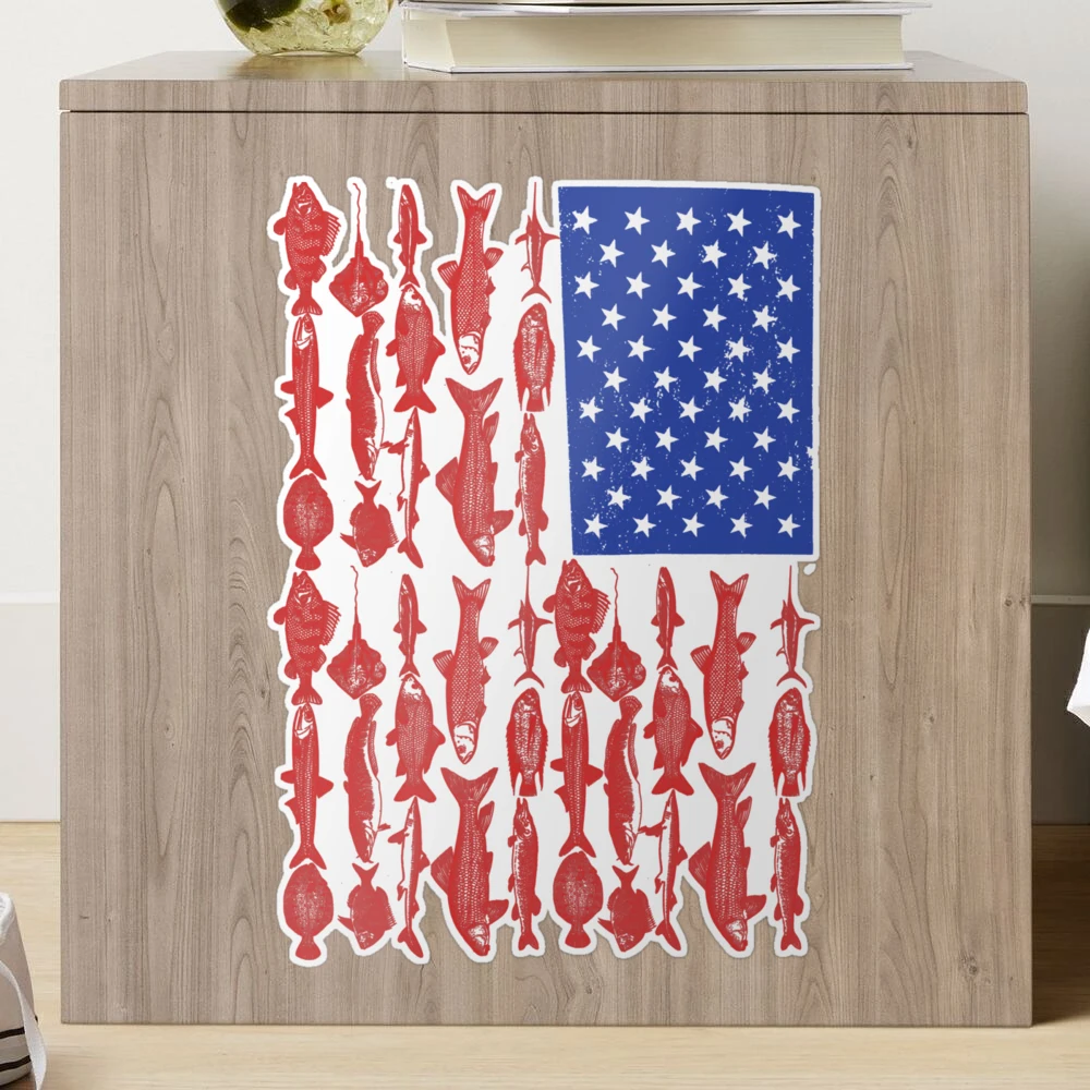 American Flag Fishing Design Sticker for Sale by Grant Bingham