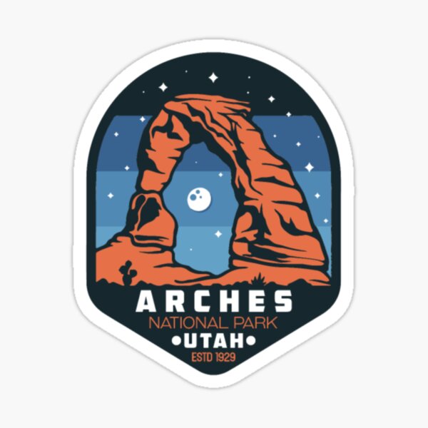 Vintage Arches National Park Utah Delicate Arch Gi Sticker