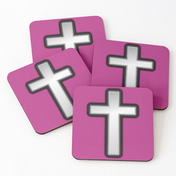 Item preview, SILVER AND BLACK CROSS ON MEDIUM RED VIOLET designed and sold by PetsandBeyond.