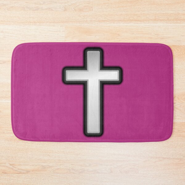 Item preview, SILVER AND BLACK CROSS ON MEDIUM RED VIOLET designed and sold by PetsandBeyond.