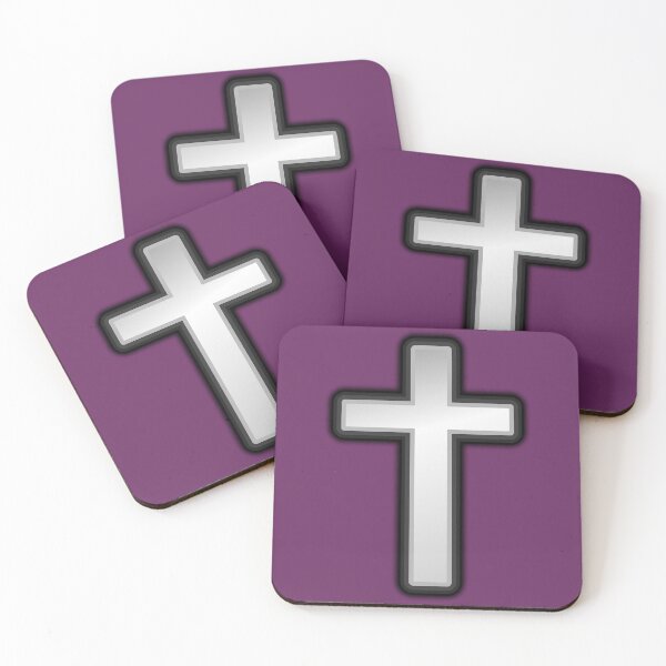 Item preview, SILVER AND BLACK CROSS ON PALATINATE PURPLE designed and sold by PetsandBeyond.