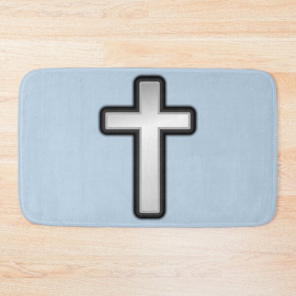 Item preview, SILVER AND BLACK CROSS ON PALE AQUA designed and sold by PetsandBeyond.
