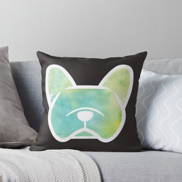Item preview, Frenchie blues and greens watercolor - dark background - French Bulldog gift idea designed and sold by smooshfaceutd.