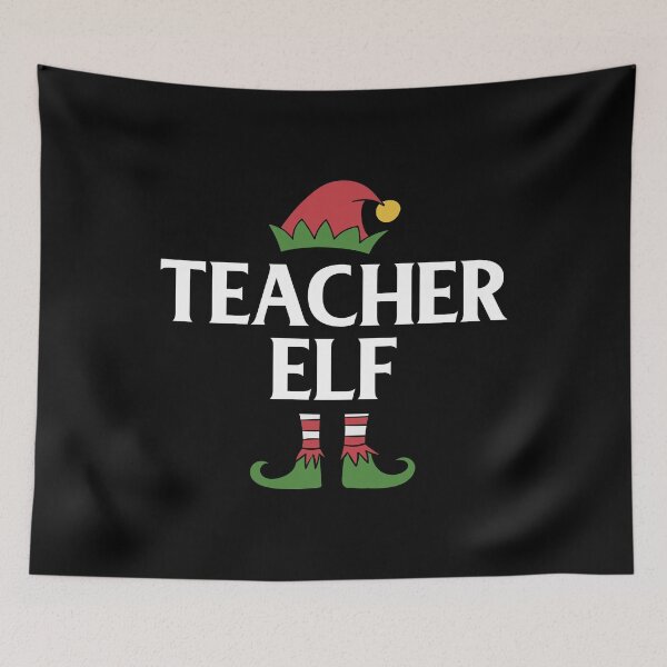 Item preview, Teacher Elf Educator Christmas Holiday graphic designed and sold by woodsgoodsco.