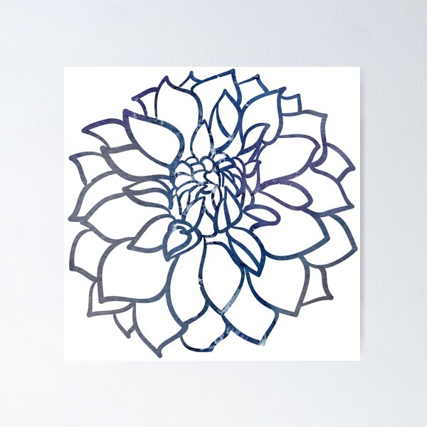 Item preview, Blue Water Color Dahlia designed and sold by Longeareddesign.