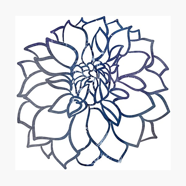 Item preview, Blue Water Color Dahlia designed and sold by Longeareddesign.