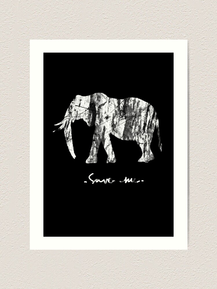 Alternate view of Save me Elephant Art Print