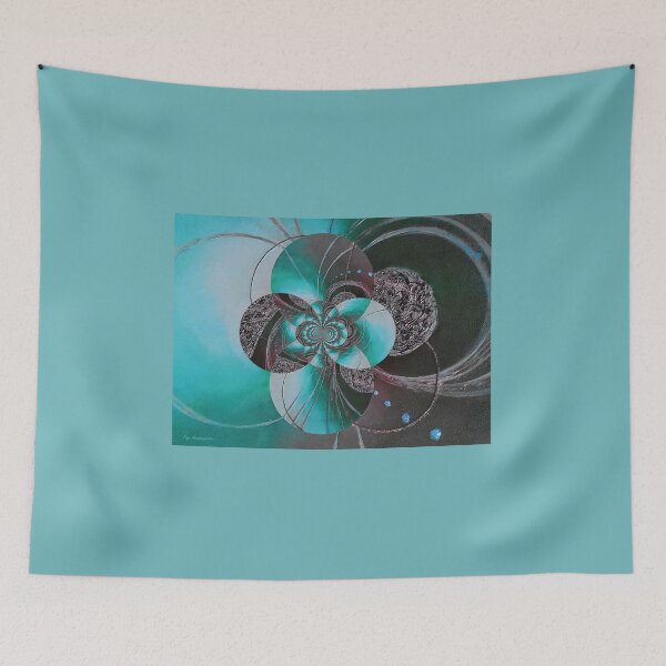 Item preview, Black And Teal Circular Patterns designed and sold by Faye Anastasopoulou.