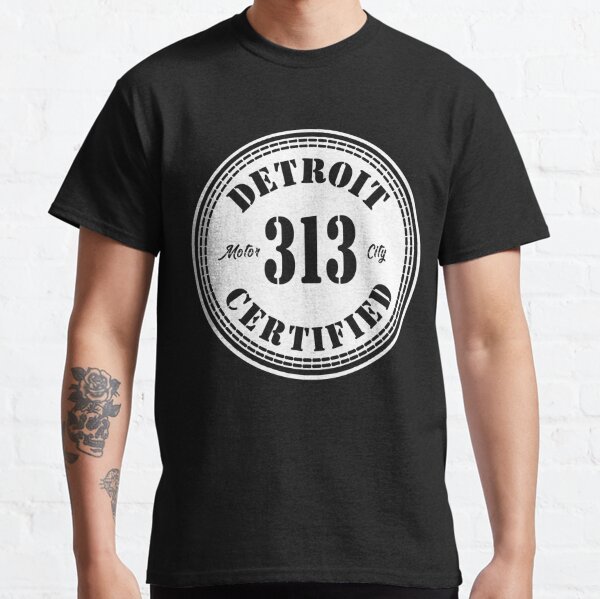 Detroit Vintage Mens Detroit 313 Apparel 1179' Unisex Baseball T-Shirt