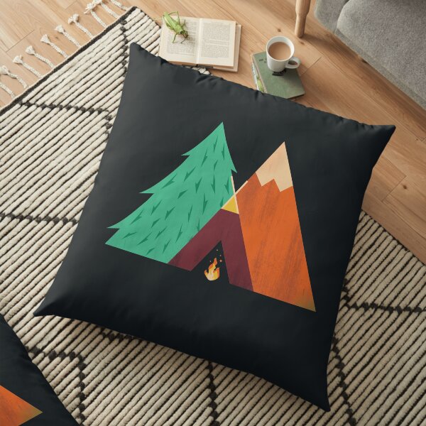 Camping Adventure Floor Pillow
