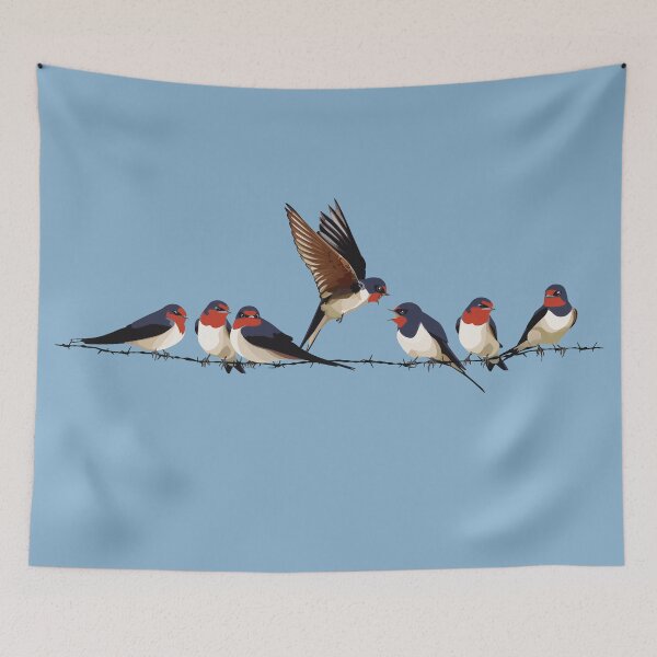 Item preview, Swallows on barbed wire designed and sold by EmmeBi-graphic.