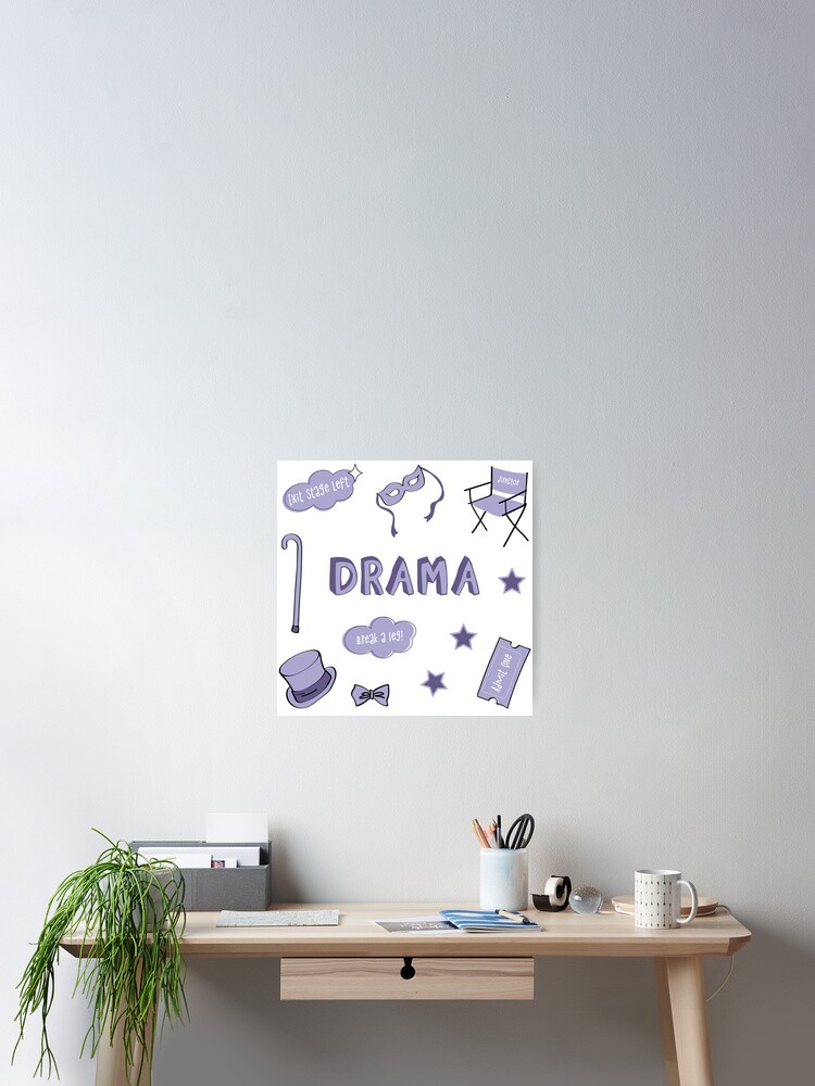 Thumbnail 1 of 3, Poster, Light Purple Drama School Subject Sticker Pack designed and sold by The-Goods.