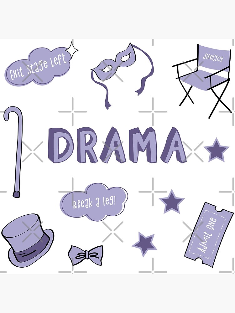 Thumbnail 3 of 3, Poster, Light Purple Drama School Subject Sticker Pack designed and sold by The-Goods.