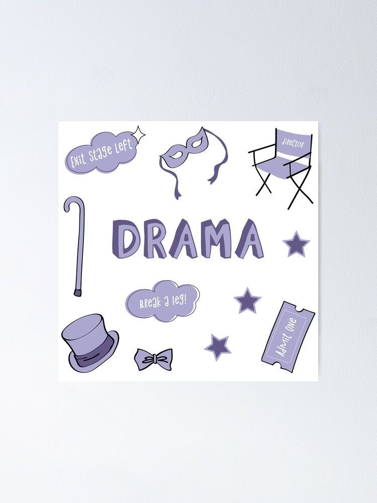 Thumbnail 2 of 3, Poster, Light Purple Drama School Subject Sticker Pack designed and sold by The-Goods.