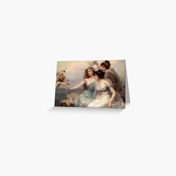 The Three Graces by Edouard Bisson Greeting Card