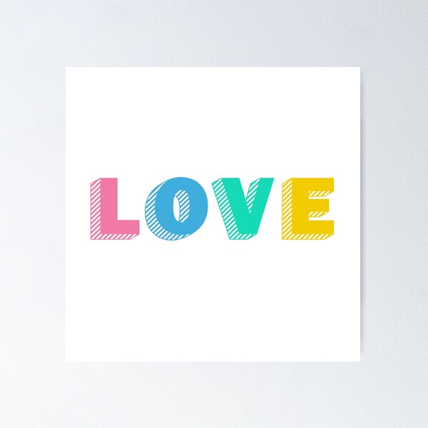 Item preview, Love Color Block Typography designed and sold by CR-Studio.