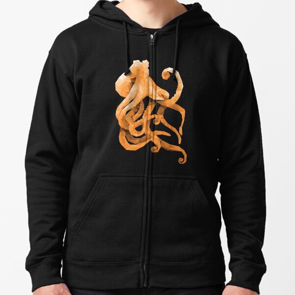 Polygonal Octopus Zipped Hoodie