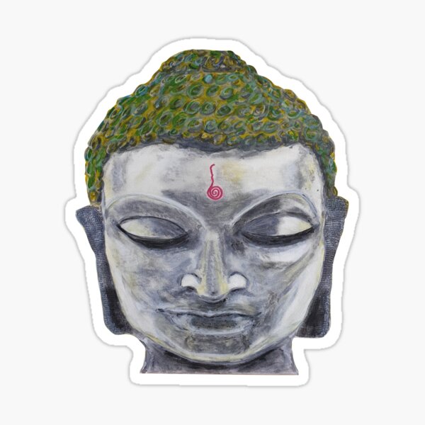 Spiritual Buddha Head (metal effect) Sticker