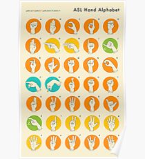 AMERICAN SIGN LANGUAGE HAND ALPHABET Poster