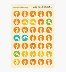 AMERICAN SIGN LANGUAGE HAND ALPHABET Photographic Print