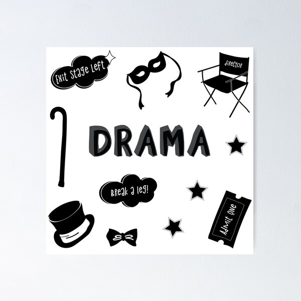 Item preview, Black Drama School Subject Sticker Pack designed and sold by The-Goods.