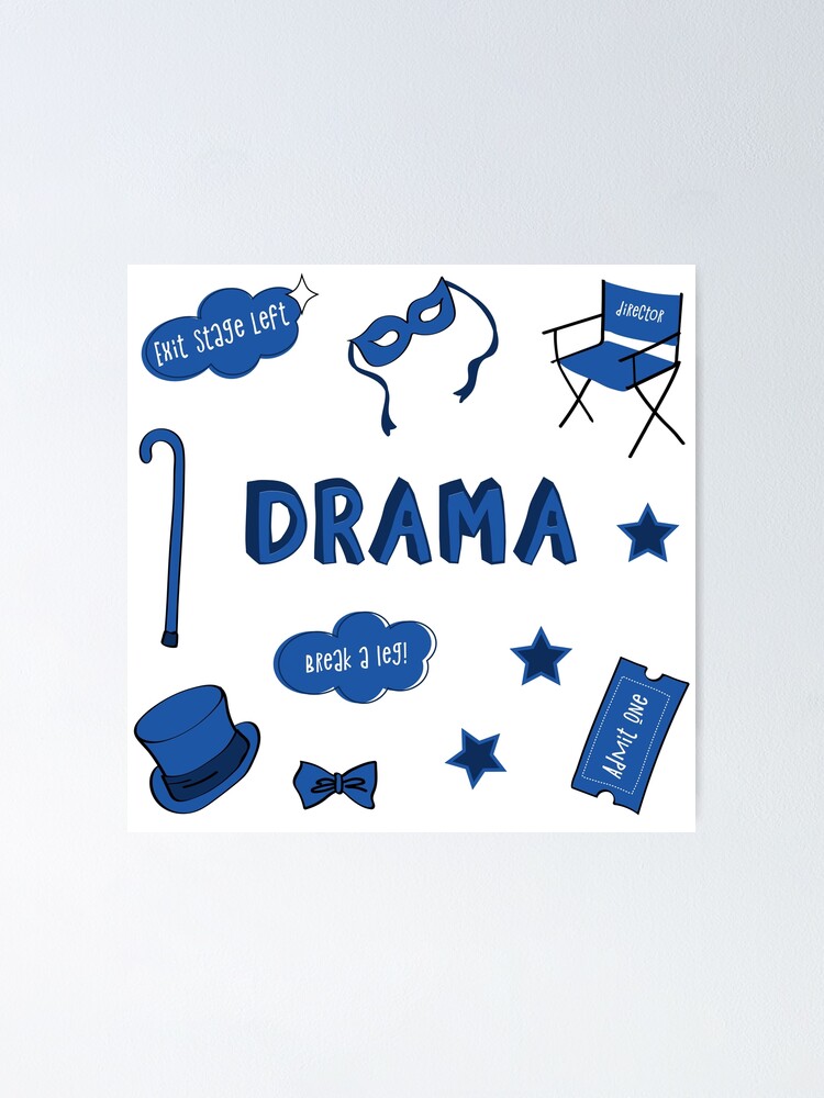 "Blue Drama School Subject Sticker Pack" Poster by The-Goods | Redbubble